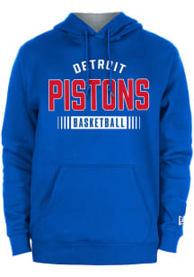 New Era Detroit Pistons Mens Blue Game Day Long Sleeve Hoodie