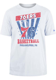 New Era Philadelphia 76ers White Game Day Short Sleeve T Shirt