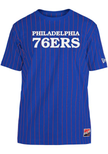 New Era Philadelphia 76ers Blue Throwback Short Sleeve Fashion T Shirt