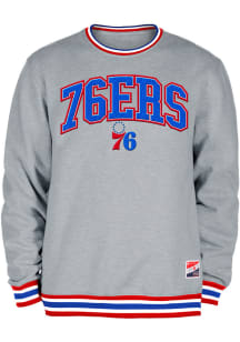 New Era Philadelphia 76ers Mens Blue Throwback Long Sleeve Fashion Sweatshirt