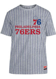 New Era Philadelphia 76ers Grey Key Style Short Sleeve Fashion T Shirt