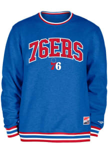 New Era Philadelphia 76ers Mens Blue Key Style Long Sleeve Fashion Sweatshirt