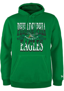 New Era Philadelphia Eagles Mens Kelly Green Sport Classics Long Sleeve Hoodie