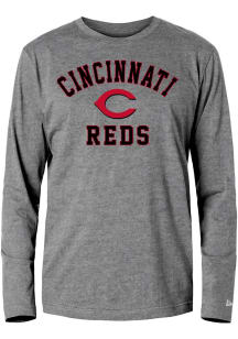 New Era Cincinnati Reds Grey Cotton Long Sleeve T Shirt