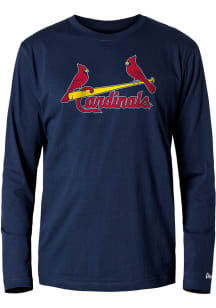 New Era St Louis Cardinals Navy Blue Cotton Long Sleeve T Shirt