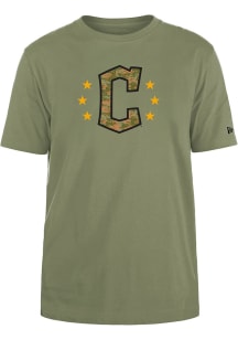 New Era Cleveland Guardians Olive Armed Forces Day 2024 Short Sleeve T Shirt