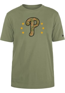 New Era Philadelphia Phillies Olive Armed Forces Day 2024 Short Sleeve T Shirt