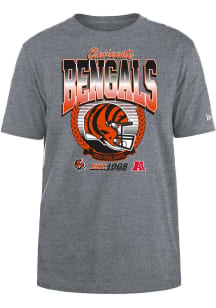 New Era Cincinnati Bengals Grey Helmet Short Sleeve T Shirt
