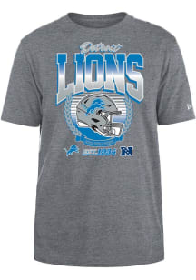 New Era Detroit Lions Grey Helmet Short Sleeve T Shirt