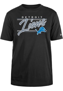 New Era Detroit Lions Black Wordmark Short Sleeve T Shirt