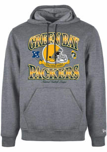New Era Green Bay Packers Mens Grey Helmet Long Sleeve Hoodie