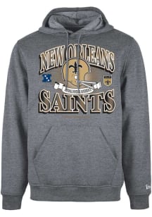 New Era New Orleans Saints Mens Grey Helmet Long Sleeve Hoodie