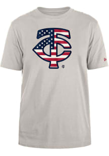 New Era Minnesota Twins Grey American Primary Logo Short Sleeve T Shirt