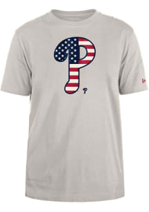 New Era Philadelphia Phillies Grey American Primary Logo Short Sleeve T Shirt