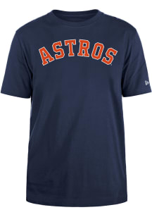 New Era Houston Astros Navy Blue Team Name Short Sleeve T Shirt