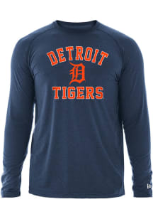 New Era Detroit Tigers Navy Blue Brushed Heather Raglan Long Sleeve T-Shirt