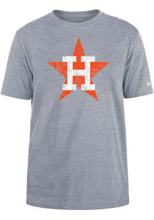 New Era Houston Astros Grey Logo Short Sleeve T Shirt