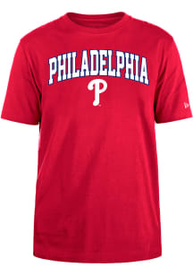 New Era Philadelphia Phillies Red Team Name and Logo Short Sleeve T Shirt