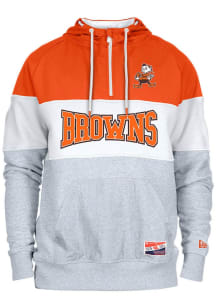 New Era Cleveland Browns Mens Orange Throwback Pullover Jackets