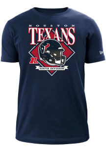 New Era Houston Texans Navy Blue Helmet Short Sleeve T Shirt
