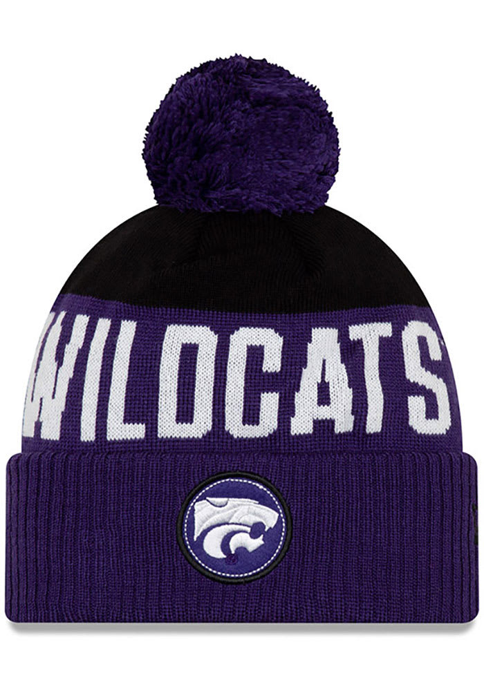 New Era K-State Wildcats Purple Patch Cuff Pom Mens Knit Hat