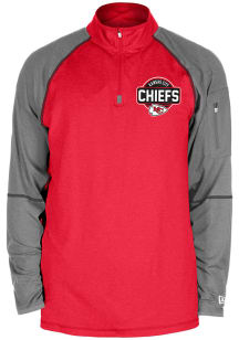 New Era Kansas City Chiefs Mens Red Active Long Sleeve Qtr Zip Pullover