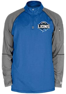 New Era Detroit Lions Mens Blue Active Long Sleeve Qtr Zip Pullover