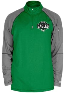 New Era Philadelphia Eagles Mens Kelly Green Active Long Sleeve Qtr Zip Pullover