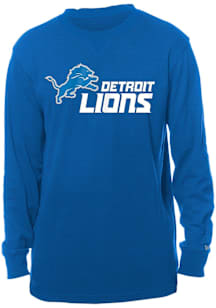 New Era Detroit Lions Blue Sport Night Long Sleeve T Shirt