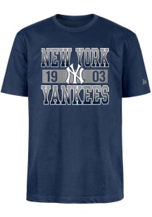 New Era New York Yankees Navy Blue Sport Night Short Sleeve T Shirt