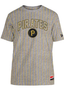 New Era Pittsburgh Pirates Grey Throwback Short Sleeve Fashion T Shirt