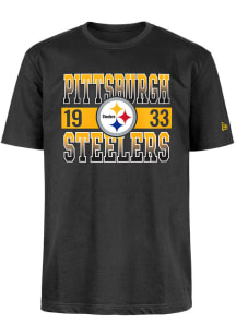 New Era Pittsburgh Steelers Black Sport Night Short Sleeve T Shirt