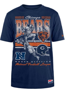 New Era Chicago Bears Navy Blue Throwback Design Short Sleeve T Shirt