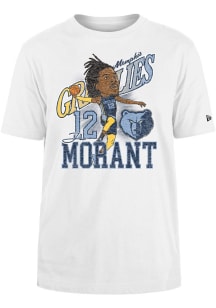 Memphis Grizzlies White New Era Caricature Short Sleeve Fashion Player T Shirt