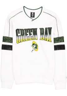 New Era Green Bay Packers Mens White Retro Sport Classic Long Sleeve Fashion Sweatshirt