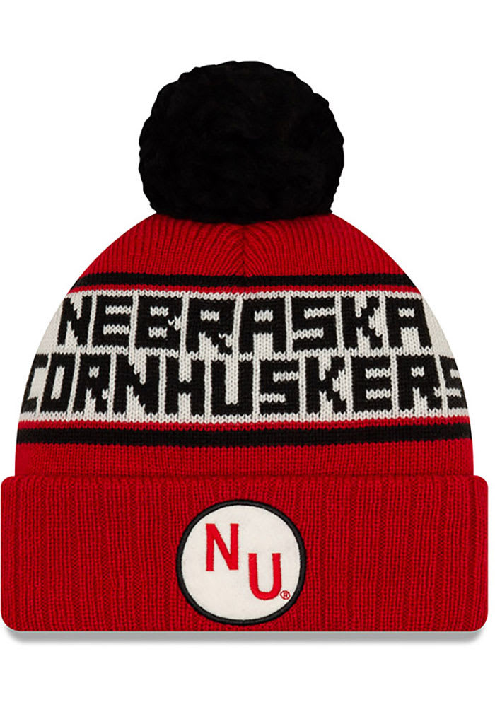 New Era Nebraska Cornhuskers Red Heritage Marker Mens Knit Hat