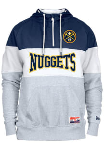 New Era Denver Nuggets Mens Navy Blue Throwback Pullover Jackets