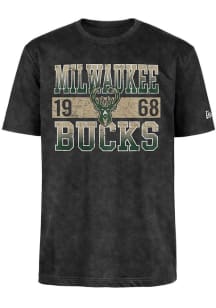 New Era Milwaukee Bucks Black Sport Night Short Sleeve Fashion T Shirt