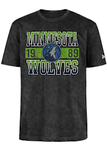 New Era Minnesota Timberwolves Black Sport Night Short Sleeve Fashion T Shirt
