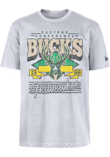 New Era Milwaukee Bucks White Sport Classic Short Sleeve Fashion T Shirt