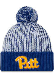 New Era Pitt Panthers Blue Sporty Cuff Pom Womens Knit Hat