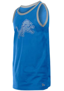 New Era Detroit Lions Mens Blue Summer Short Sleeve Tank Top