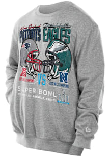 New Era Philadelphia Eagles Mens Grey Sport Classics Matchup vs. Patriots Long Sleeve Crew Sweatsh..