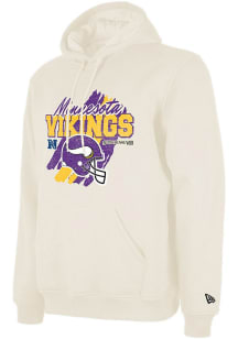 New Era Minnesota Vikings Mens White New Identity Helmet Long Sleeve Hoodie
