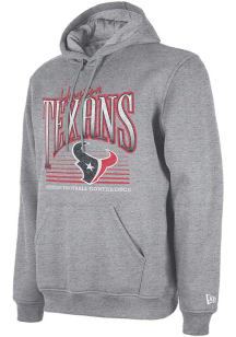 New Era Houston Texans Mens Grey Team Name And Logo Long Sleeve Hoodie