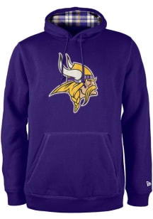 New Era Minnesota Vikings Mens Purple 3rd Down Plaid Fashion Hood