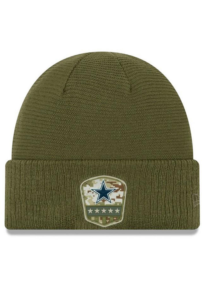 New Era Dallas Cowboys Olive 2017 Salute to Service Cuffed Knit Hat