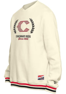 New Era Cincinnati Reds Mens White Throwback Long Sleeve Fashion Sweatshirt