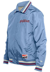 New Era Philadelphia Phillies Mens Light Blue Throwback Light Weight Jacket