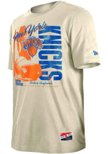 New Era New York Knicks White Throwback Short Sleeve T Shirt